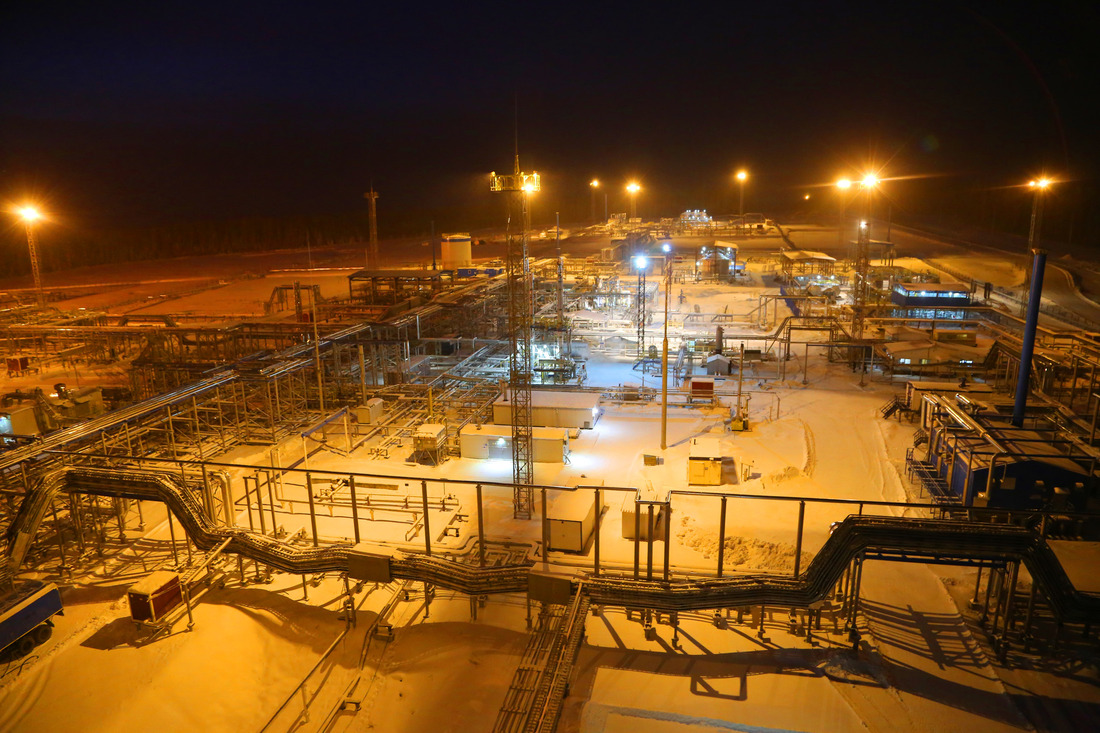 Площадка установки подготовки газа УПГ-102 Газового промысла Ковыктинского месторождения