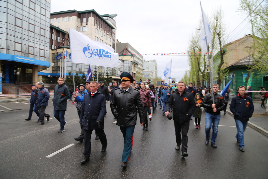 Во время общегородского шествия в Иркутске 9 мая 2019 г.