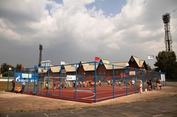 Во время открытия спортивной площадки на иркутском стадионе "Динамо" 16 августа 2013 г.