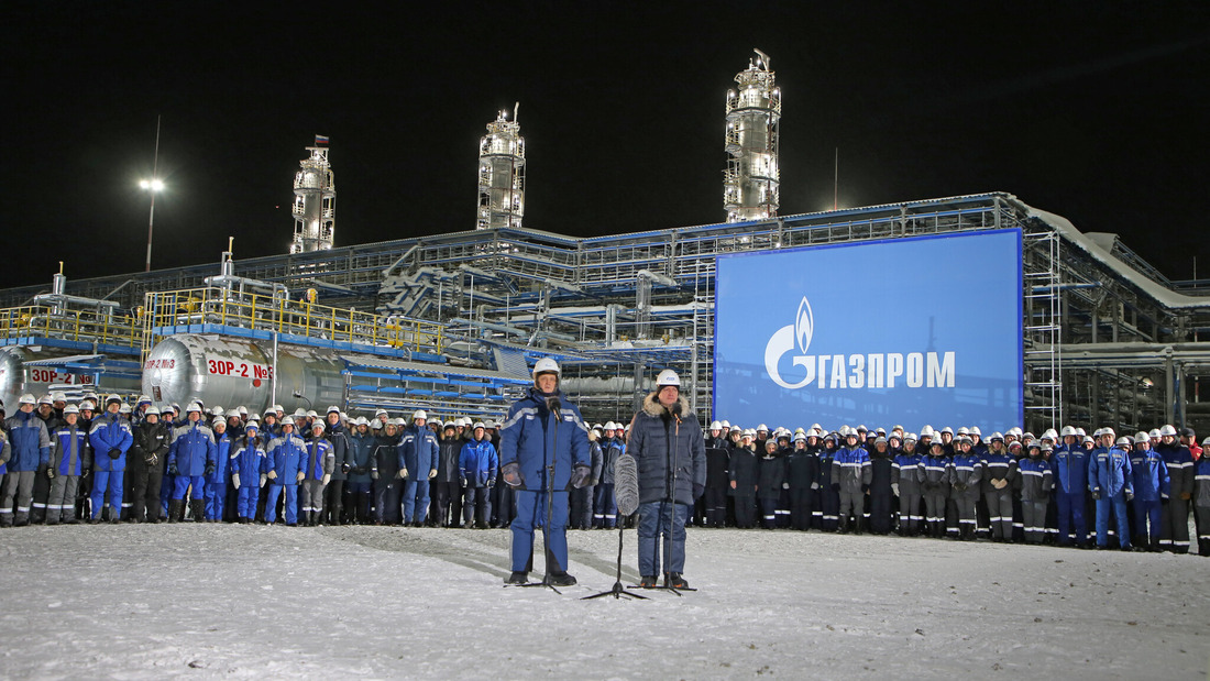 Во время торжественной церемонии запуска в работу Ковыктинского газоконденсатного месторождения. 21 декабря 2022 года